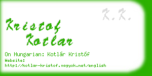 kristof kotlar business card