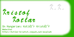 kristof kotlar business card